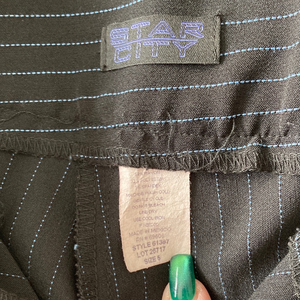 Star City Black Pinstripe Trousers - Picture 6 of 8